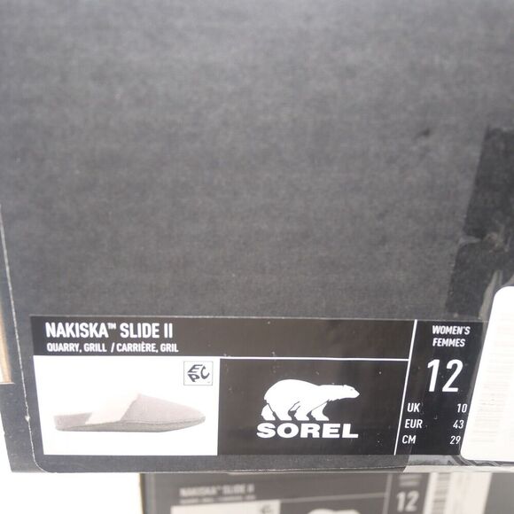 NEW SOREL Nakiska Slide II Women's 12 Suede Lined Slippers Gray Indoor/Outdoor - Picture 10 of 10